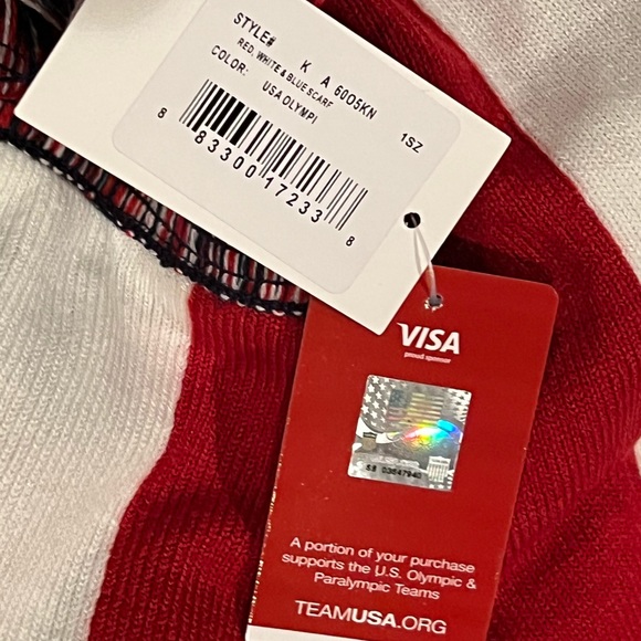 Team USA Jacquard Scarf - Red/White/Blue Olympics Brand New RWB - Picture 4 of 4